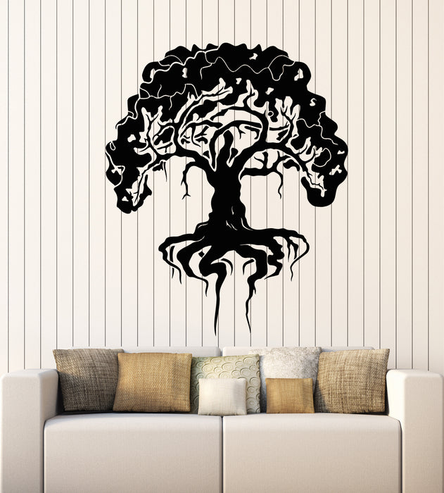 Vinyl Wall Decal Creative Art Nature Decor Tree Leaves Roots Stickers Mural (g3362)