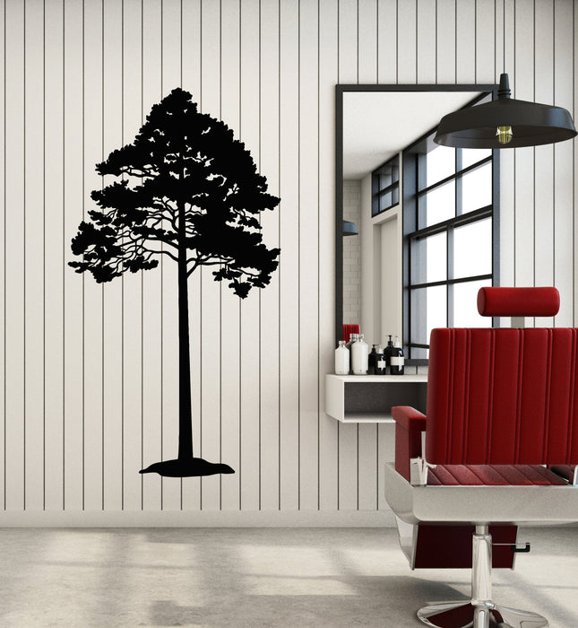Vinyl Wall Decal Tall Tree Leaves Living Room Nature Forest Stickers Mural (g4498)