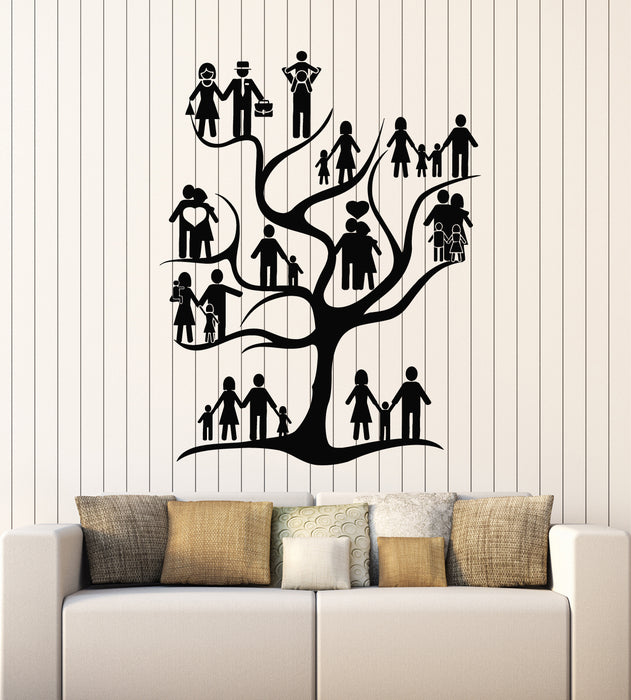 Vinyl Wall Decal Family Tree Room Home Decor Love Hearts Stickers Mural (g5328)