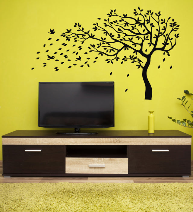 Vinyl Wall Decal Tree Branch Leaves Autumn Living Room Stickers Mural (g5367)