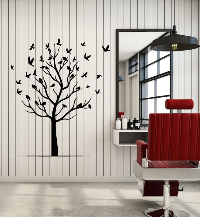 Vinyl Wall Decal Birds Flying Branches Tree Forest Nature Art Stickers Mural (g7204)