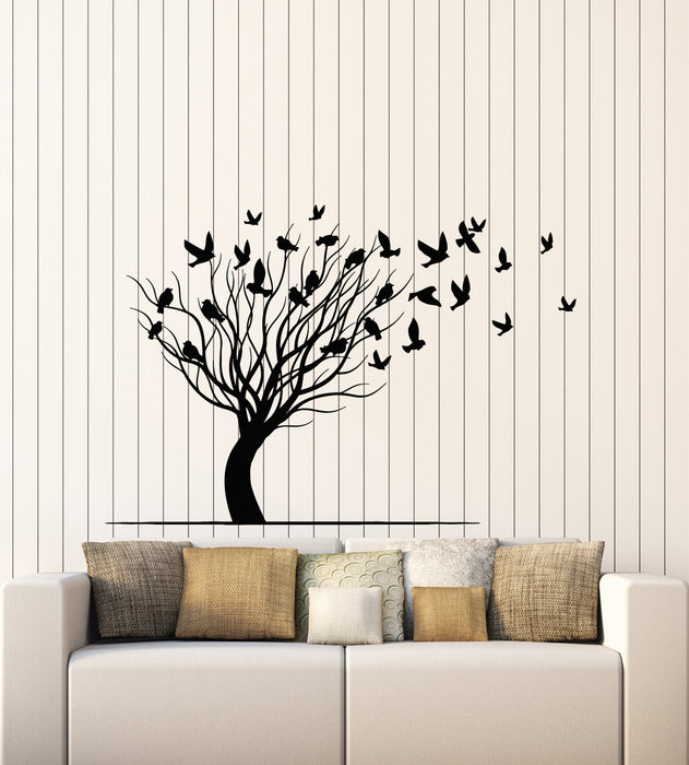 Vinyl Wall Decal Tree Branches Birds Pattern Autumn Nature Stickers Mural (g7922)