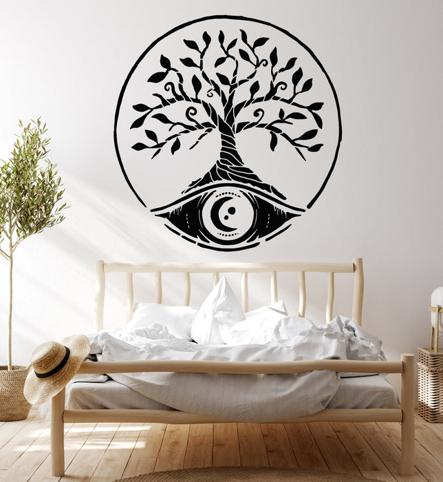 Vinyl Wall Decal Circle Branch Tree Of Life Ecology Spiritual Stickers Mural (g7931)