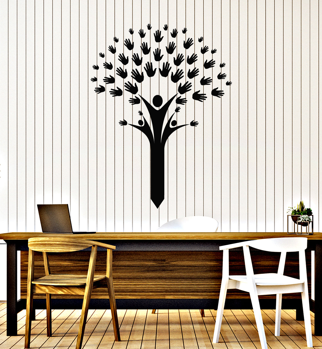 Vinyl Wall Decal Creative Unity Support Concept Sociology Tree Sticker ...