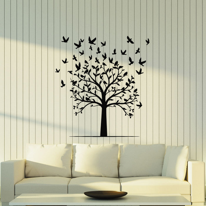 Vinyl Wall Decal Tree Branches Birds Fly Patterns Living Room Interior Stickers Mural (g8375)