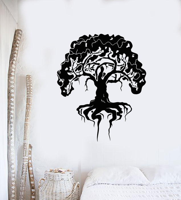 Vinyl Wall Decal Creative Art Nature Decor Tree Leaves Roots Stickers Mural (g3362)