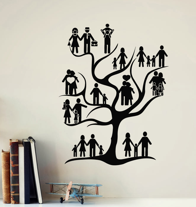 Vinyl Wall Decal Family Tree Room Home Decor Love Hearts Stickers Mural (g5328)