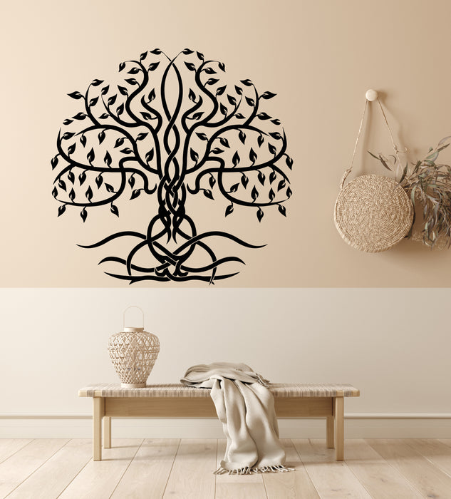 Vinyl Wall Decal Celtic Tree Of Life Ethnic Style Nature Roots Stickers Mural (g5510)