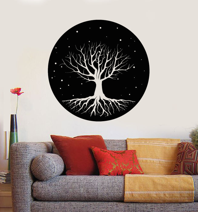 Vinyl Wall Decal Night Tree Branch Roots Bedroom Art Stars Stickers Mural (g5715)