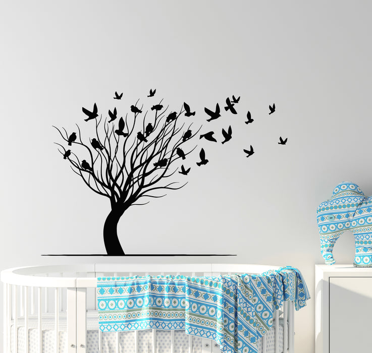 Vinyl Wall Decal Tree Branches Birds Pattern Autumn Nature Stickers Mural (g7922)