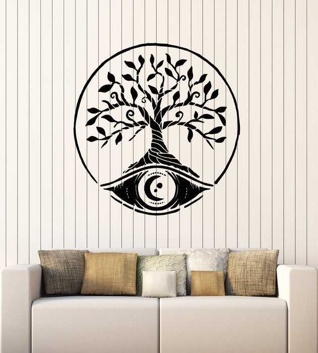 Vinyl Wall Decal Circle Branch Tree Of Life Ecology Spiritual Stickers Mural (g7931)