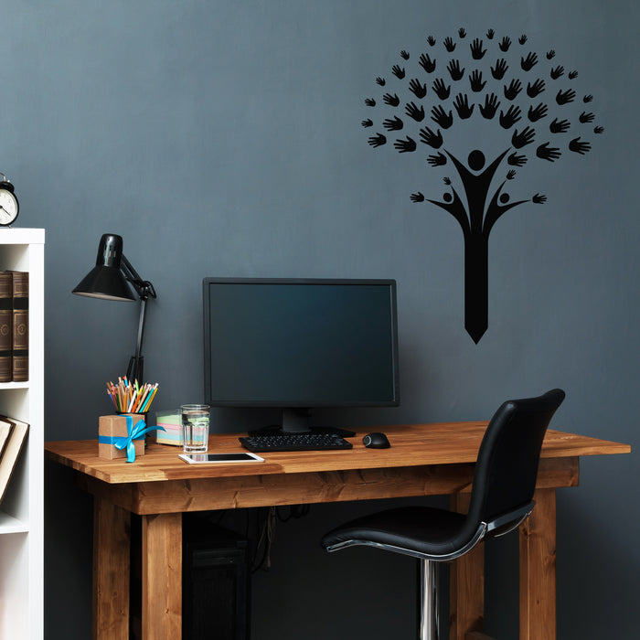 Autocollant mural en vinyle Creative Unity Support Concept Sociology Tree Stickers Mural (g8030)