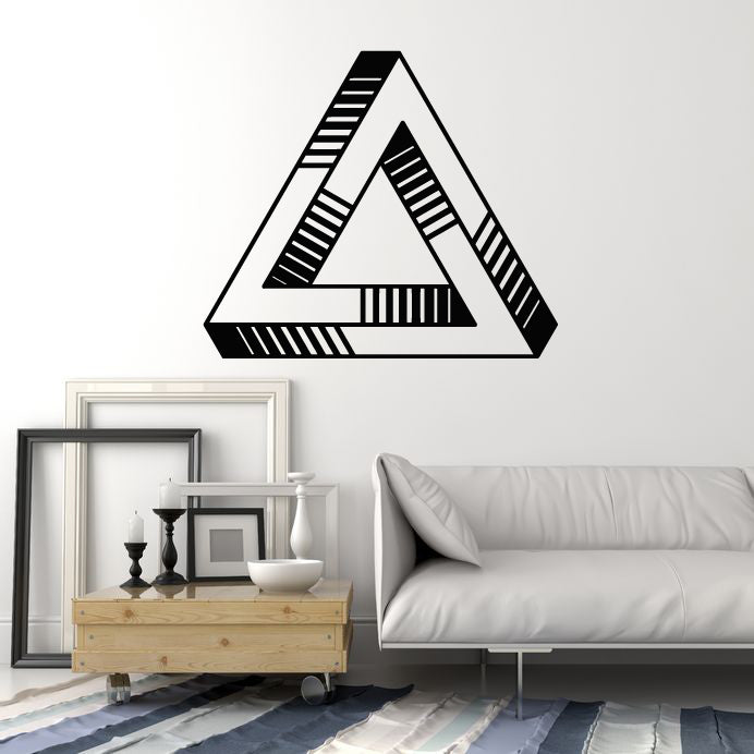 Vinyl Wall Decal Triangle Optical Illusion Geometric Element Stickers Mural (g966)