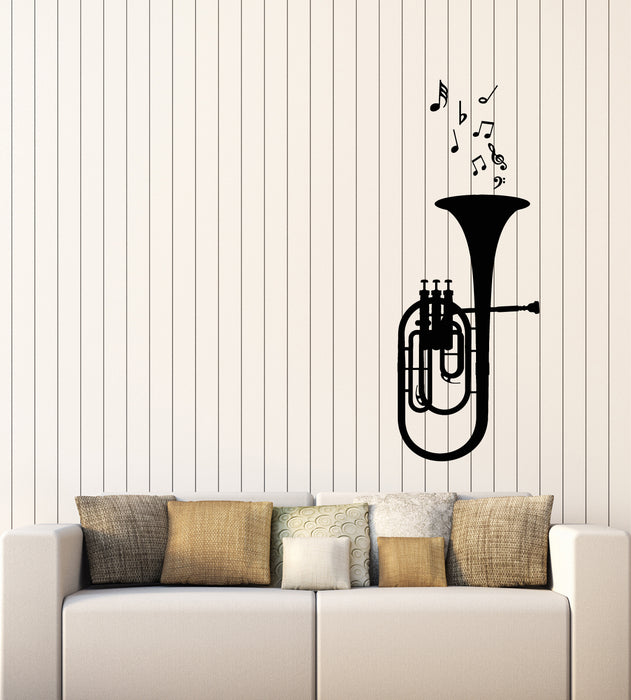 Vinyl Wall Decal Trumpet Musical Notes Instrument Music Stickers Mural (g3105)