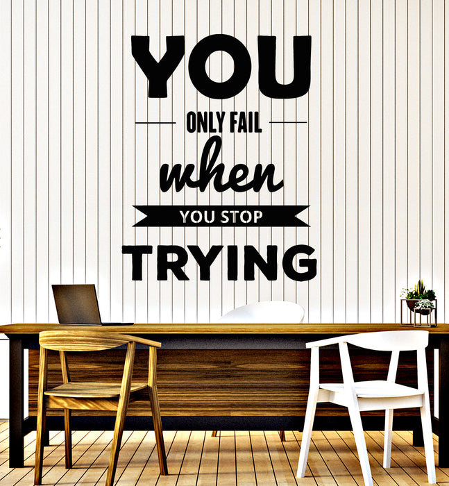 Vinyl Wall Decal Inspiring Don't Stop Trying Inspirational Quotes Words Stickers Mural (g2716)