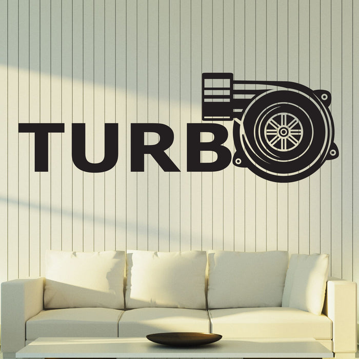 Turbo Vinyl Wall Decal Engine Motor Car Garage Decor Stickers Mural (k074)