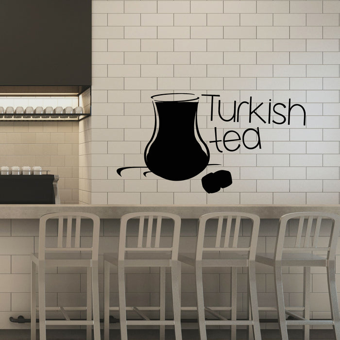 Vinyl Wall Decal Lettering Turkish Tea Cafe Decor Tea Time Stickers Mural (g8475)