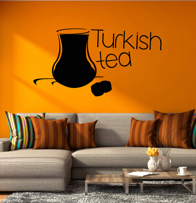 Vinyl Wall Decal Lettering Turkish Tea Cafe Decor Tea Time Stickers Mural (g8475)