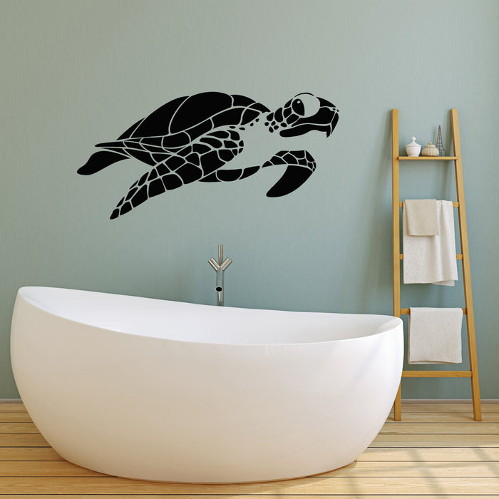 Vinyl Wall Decal Turtle Ocean Sea Funny Beach Style Water Stickers Mural (g1525)