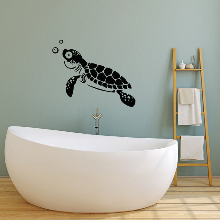 Vinyl Wall Decal Little Sea Turtle Ocean Marine Animal Bathroom Stickers Mural (g3757)