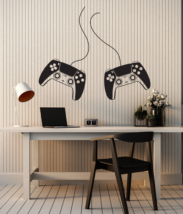 Vinyl Wall Decal Two Gamepads Gamer Room Gaming Decoration Stickers Mural (ig6316)