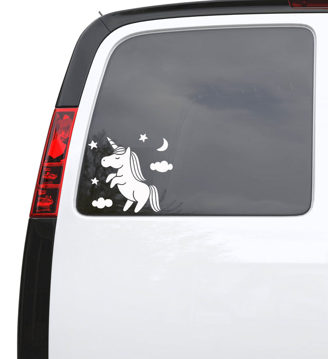 Auto Car Sticker Decal Unicorn Clouds Fantasy Art Truck Laptop Window 5.5" by 5" Unique Gift 1098igc