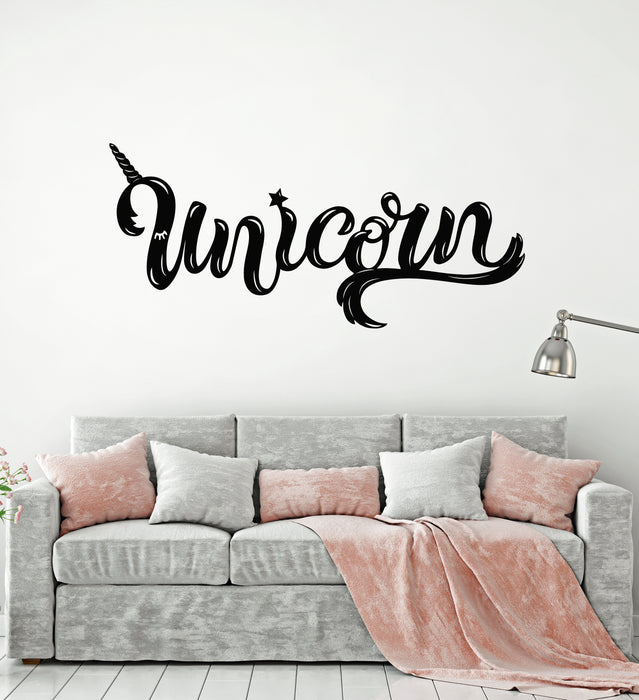 Vinyl Wall Decal Lettering Words Unicorn Fantasy Kids Room Stickers Mural (g5174)