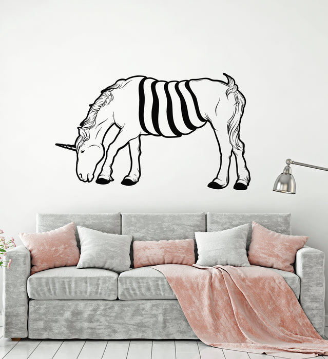 Vinyl Wall Decal Animal Unicorn Pony Fairy Tale Child Room Stickers Mural (g5709)