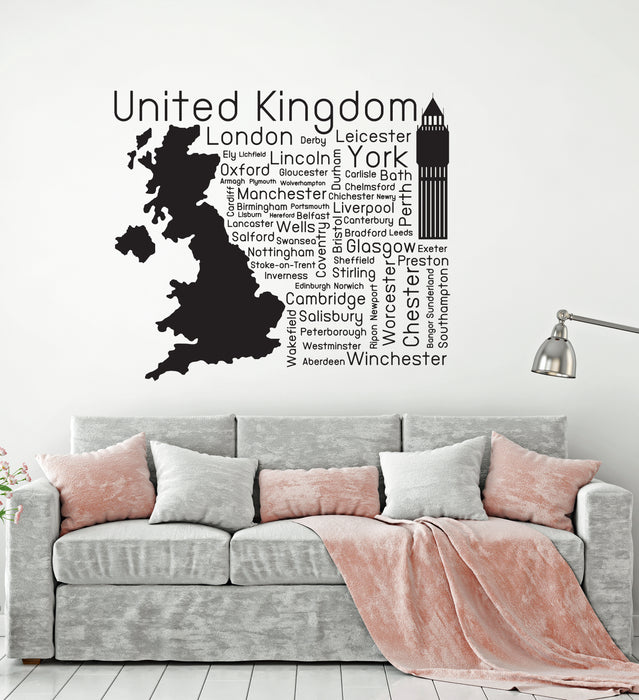 Vinyl Wall Decal United Kingdom UK Cities Great Britain Decor Stickers Mural (ig6144)