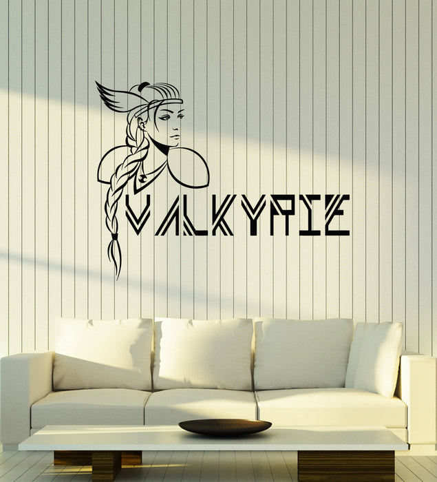 Vinyl Wall Decal Woman Valkyrie Female Warrior Mythology Stickers Mural (g6062)