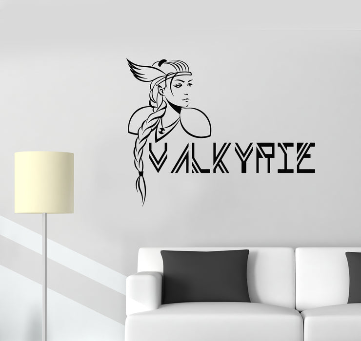 Vinyl Wall Decal Woman Valkyrie Female Warrior Mythology Stickers Mural (g6062)