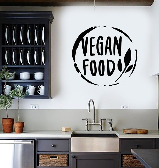 Vinyl Wall Decal Sprout Vegan Food Dining Room Healthy Lifestyle Stickers Mural (g6221)