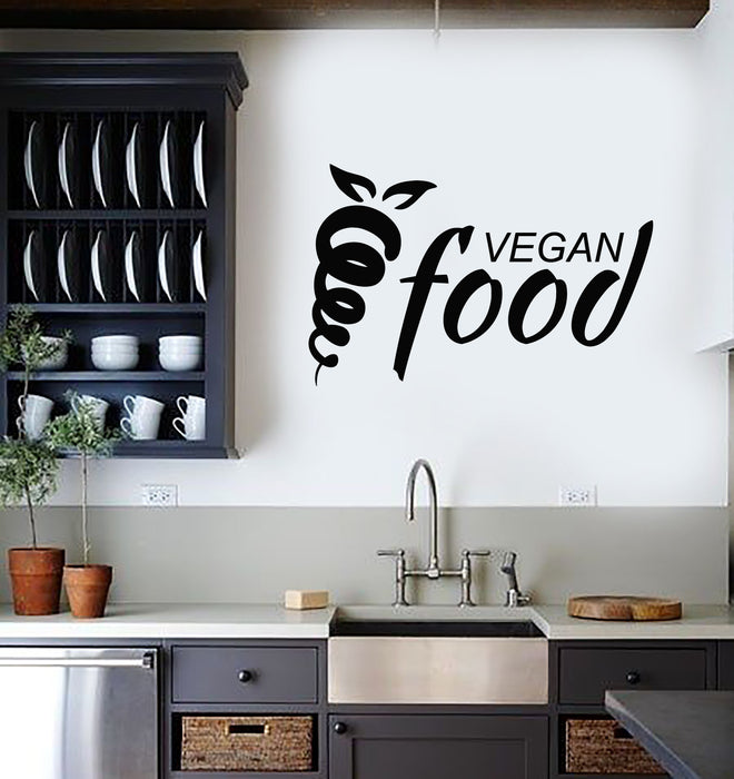 Vinyl Wall Decal Dining Room Organic Vegan Food Healthy Eating Stickers Mural (g3592)