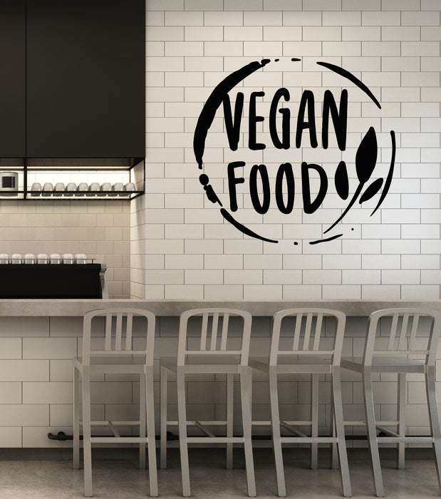 Vinyl Wall Decal Sprout Vegan Food Dining Room Healthy Lifestyle Stickers Mural (g6221)
