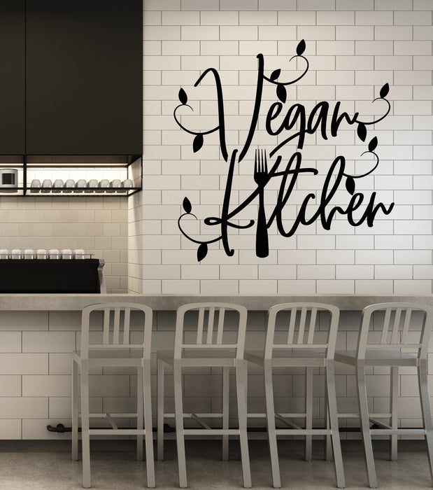 Vinyl Wall Decal Vegetarian Food Vegan Kitchen Healthy Food Stickers Mural (g4982)