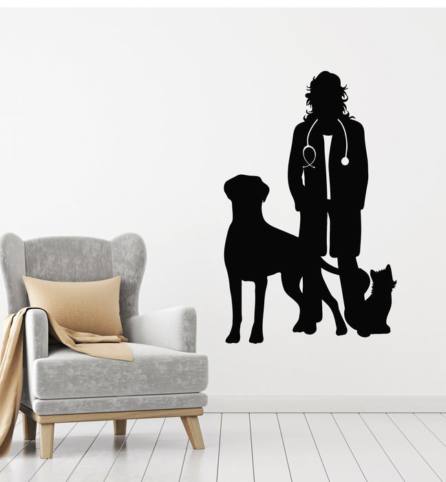 Vinyl Wall Decal Veterinary Clinic Pet Shop Grooming Vet Dog Cat Stickers Mural (g2859)