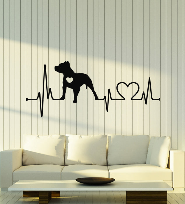 Vinyl Wall Decal Cardiogram Dog Love Pet Veterinary Clinic Stickers Mural (g6752)