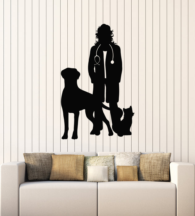 Vinyl Wall Decal Veterinary Clinic Pet Shop Grooming Vet Dog Cat Stickers Mural (g2859)