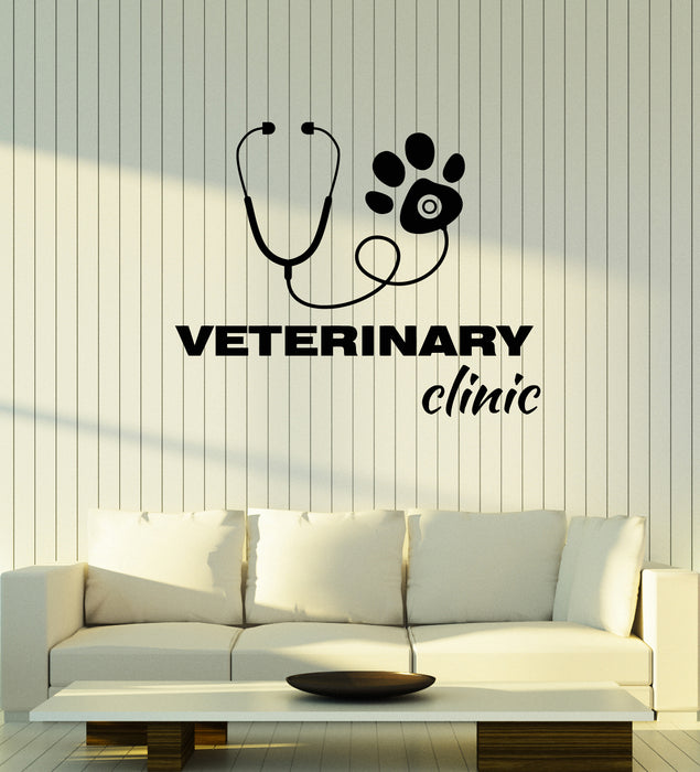 Vinyl Wall Decal Veterinary Clinic House Animals Pet Care Stickers Mural (g4529)
