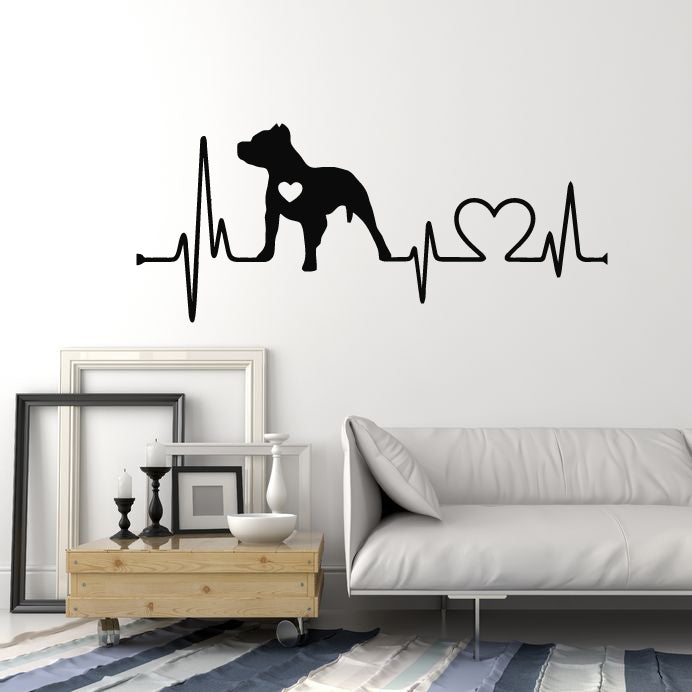 Vinyl Wall Decal Cardiogram Dog Love Pet Veterinary Clinic Stickers Mural (g6752)