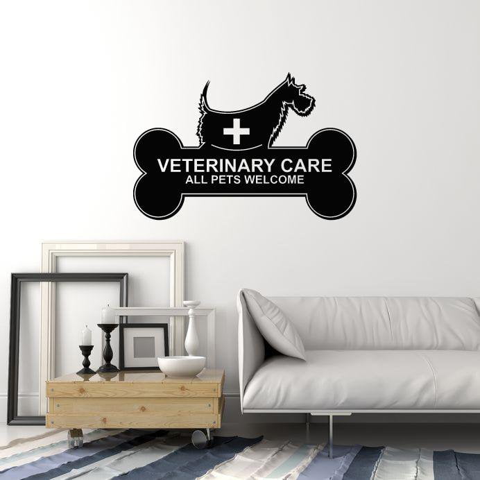 Vinyl Wall Decal Veterinary Care Signboard Pet Dog Bone Decor Stickers Mural (ig5465)