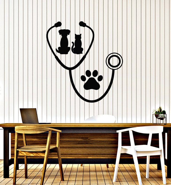 Vinyl Wall Decal Dog Cat Pets Home Animals Veterinary Clinic Stickers Mural (g7742)