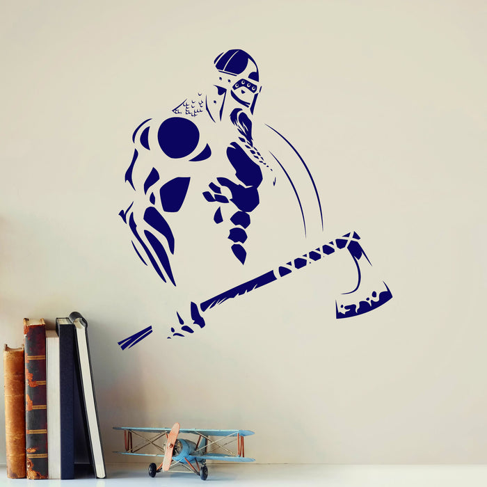 Viking Vinyl Wall Decal Skandinavian Warrior Barbarian Axe Stickers Mural (ig6475)