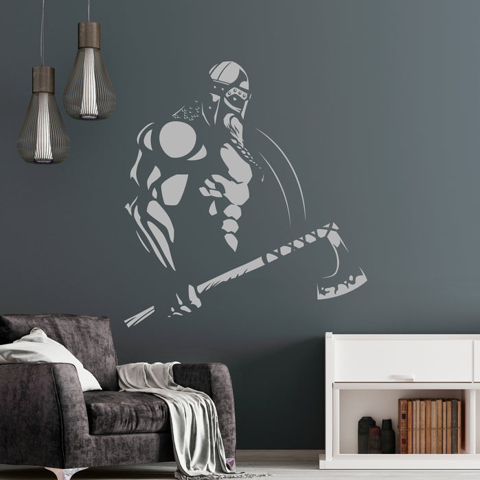 Viking Vinyl Wall Decal Skandinavian Warrior Barbarian Axe Stickers Mural (ig6475)