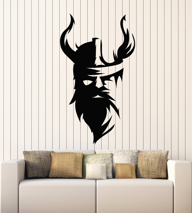 Vinyl Wall Decal Viking Ancient Warrior Head Barbarian Stickers Mural (g5954)