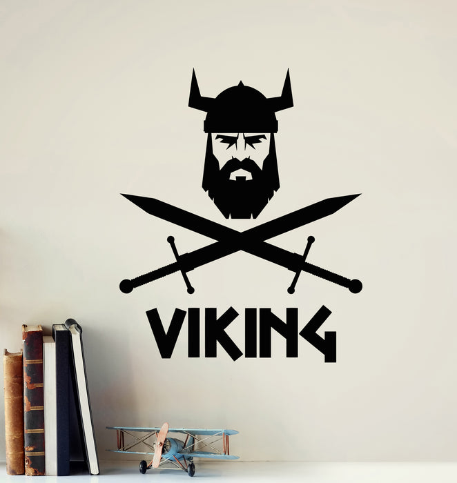 Vinyl Wall Decal Warrior Viking Weapons Middle Ages Decor Stickers Mural (g5887)