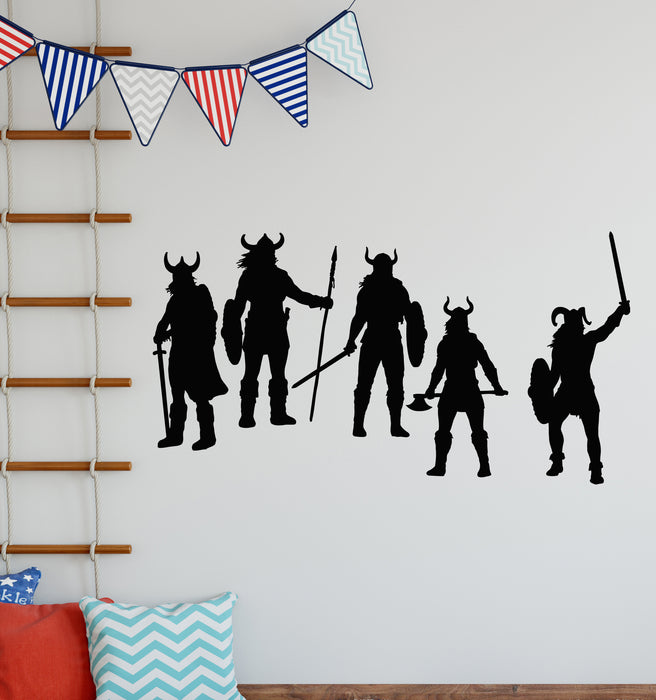 Vinyl Wall Decal Middle Ages Vikings Warriors Weapons Axe Stickers Mural (g5919)