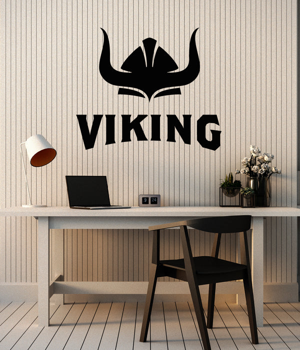Виниловая наклейка на стену Викинг Варвар Воин Шлем Наклейки для детской комнаты (g6899)