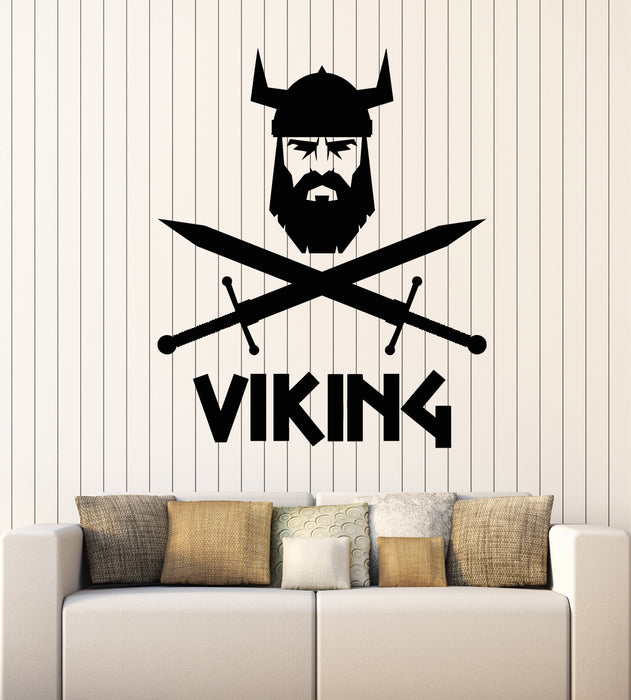 Vinyl Wall Decal Warrior Viking Weapons Middle Ages Decor Stickers Mural (g5887)