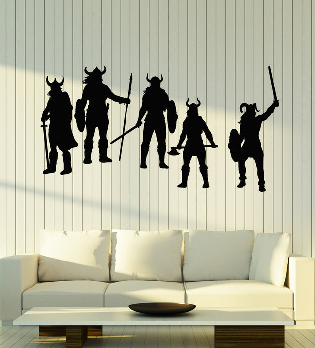 Vinyl Wall Decal Middle Ages Vikings Warriors Weapons Axe Stickers Mural (g5919)